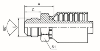 美制SAE外螺紋90°外錐面 SAE J513